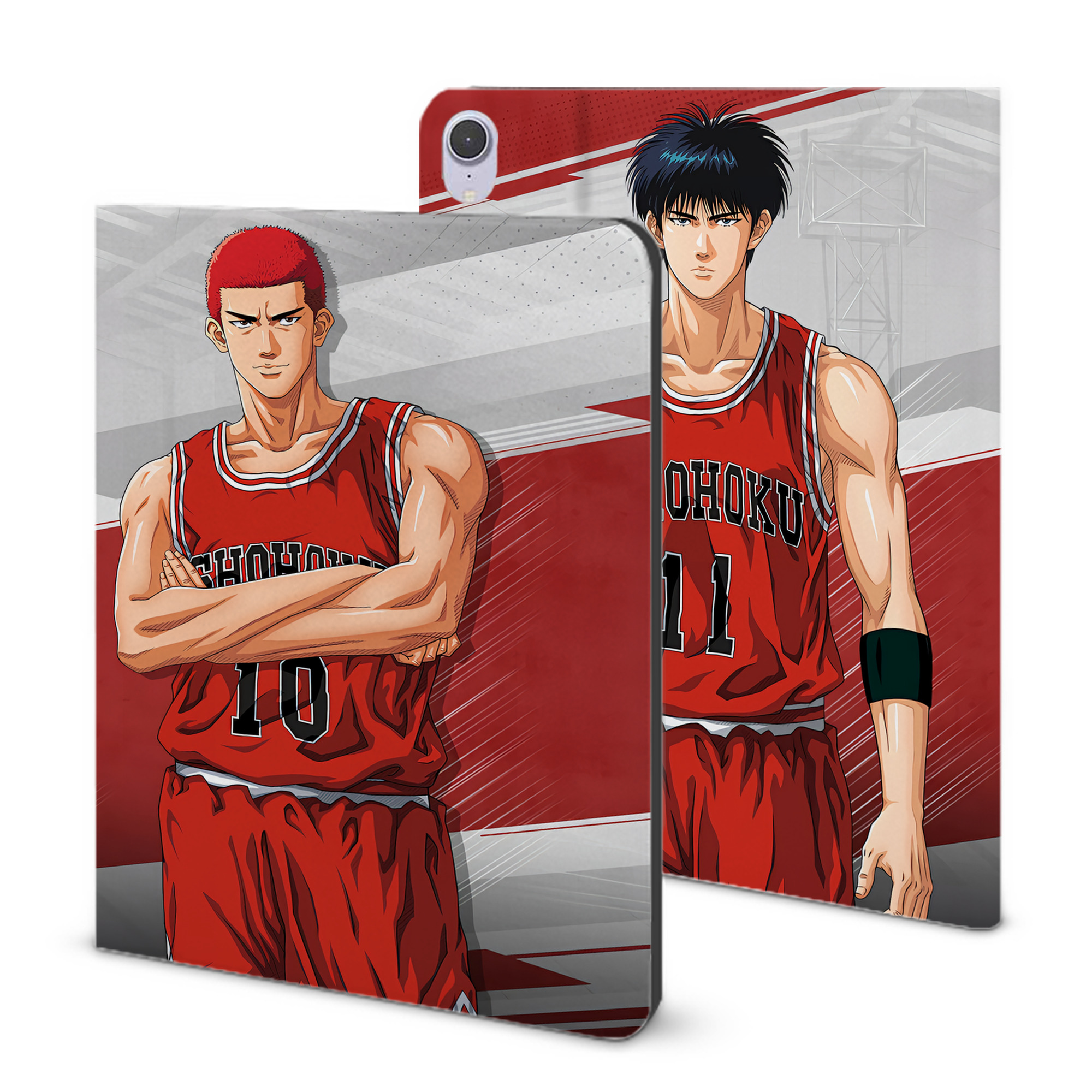 （画像用） SLAM DUNK／スラムダンク IPad ケース ブック型 PUレザー TPU 耐衝撃 軽量 薄型 ペン収納なし 全面保護 IPad 各モデル対応
